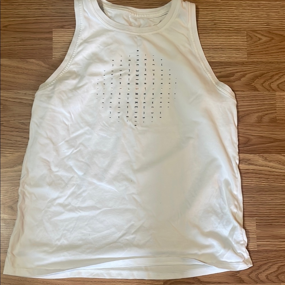Nike White Sleeveless Tank Top  ~ Medium
